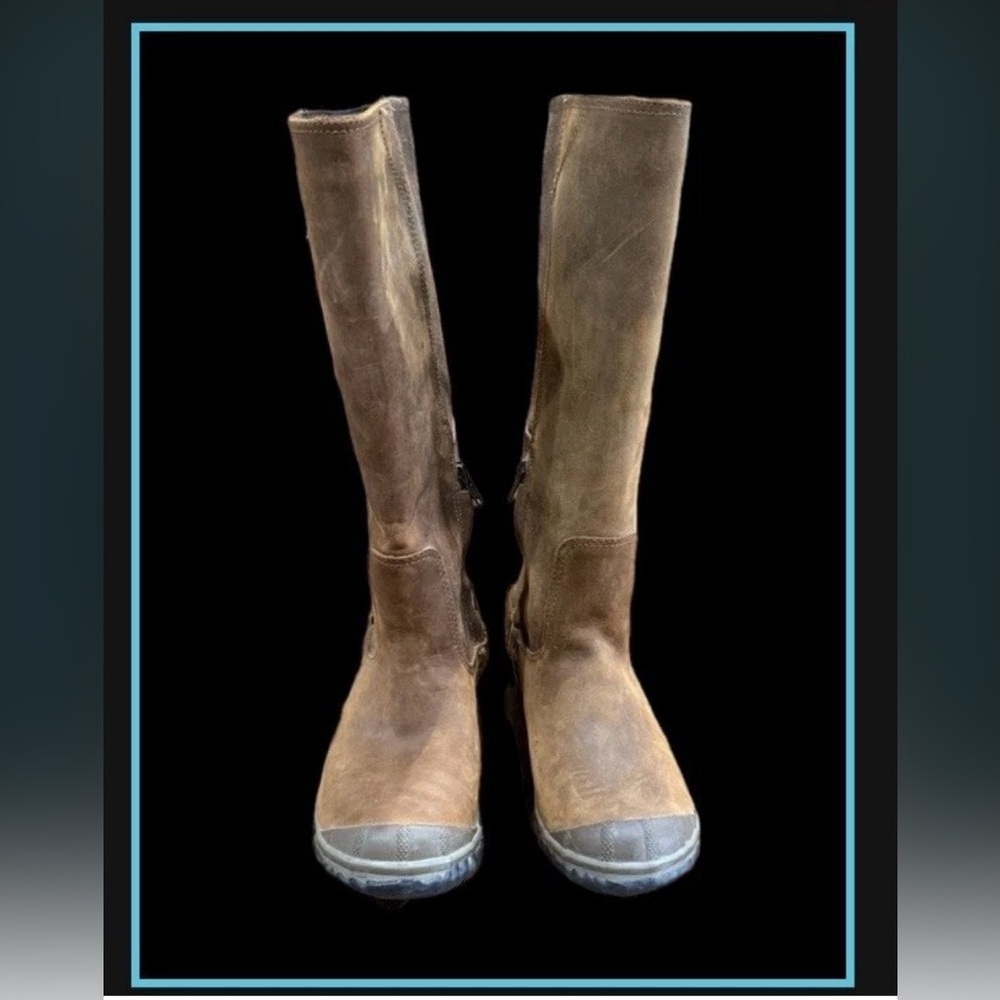 Sorel Brown Leather Tall Combat/Moto Boots